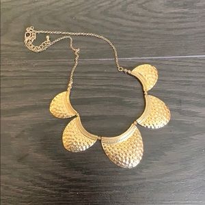 Hammered gold collar necklace